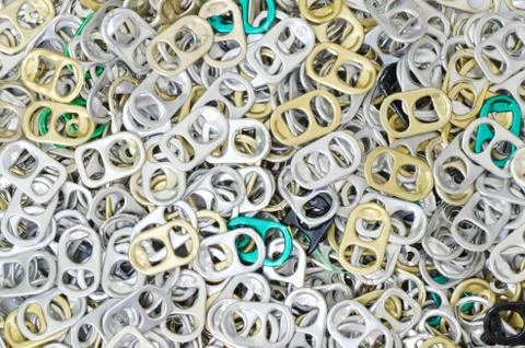 Closeup plenty of ring-pulls Stock Photos