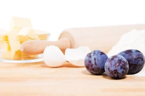 Closeup of plums for baking Stock Photos