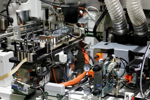 Closeup of pneumatic and electrical components Stock Photos