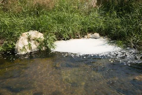 Closeup of polluted water Stock Photos