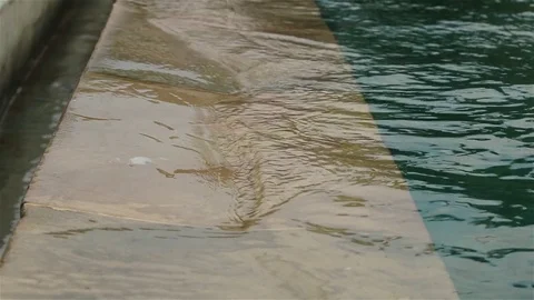 Closeup of a pool border Stock Footage 72443845