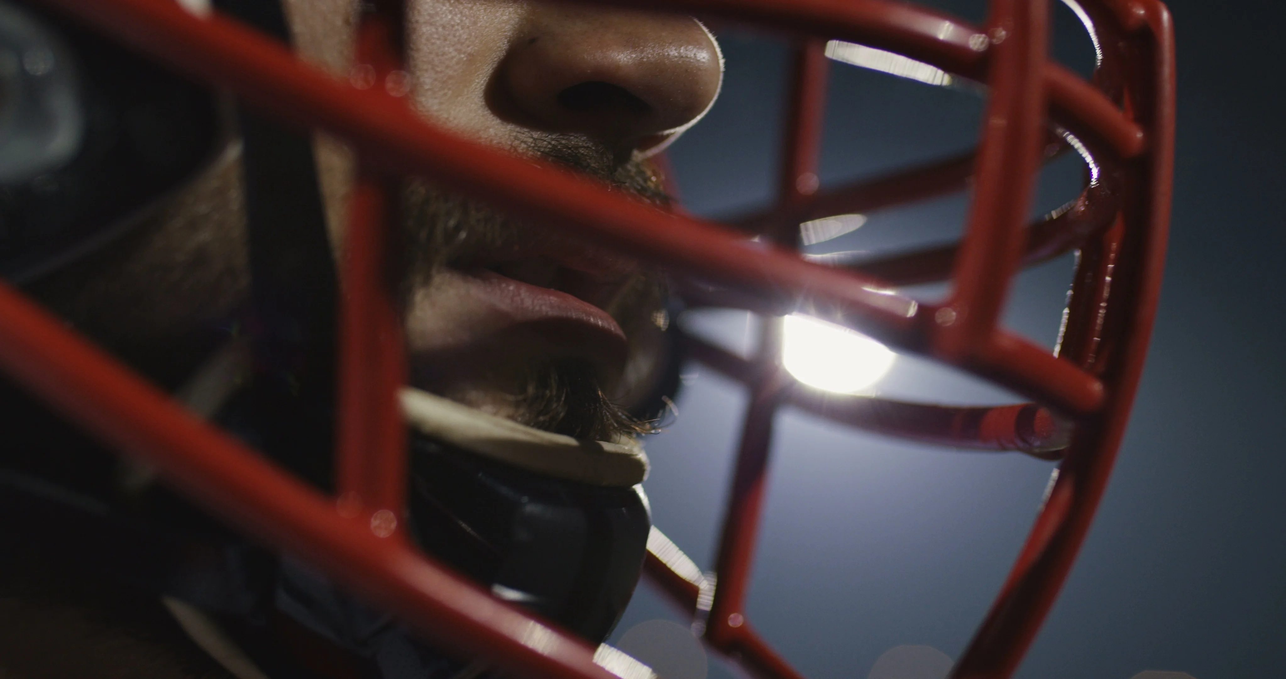 Closeup Portrait Of American Football Player Video