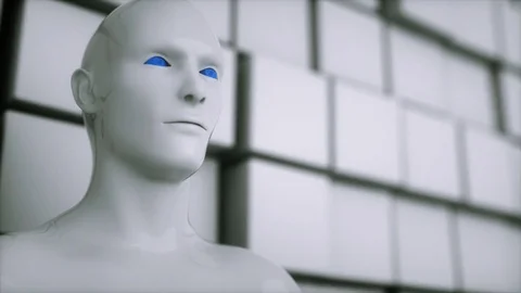 Closeup portrait of an Artificial Intelligence Stock Footage 85439140