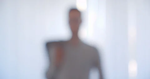 Closeup portrait with changing focus of young handsome caucasian businessman Stock Footage 112401000