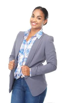Closeup portrait of a confident young woman smiling Stock Photos