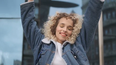 Closeup portrait of a happy and cheerful girl. Stock Footage 106900529