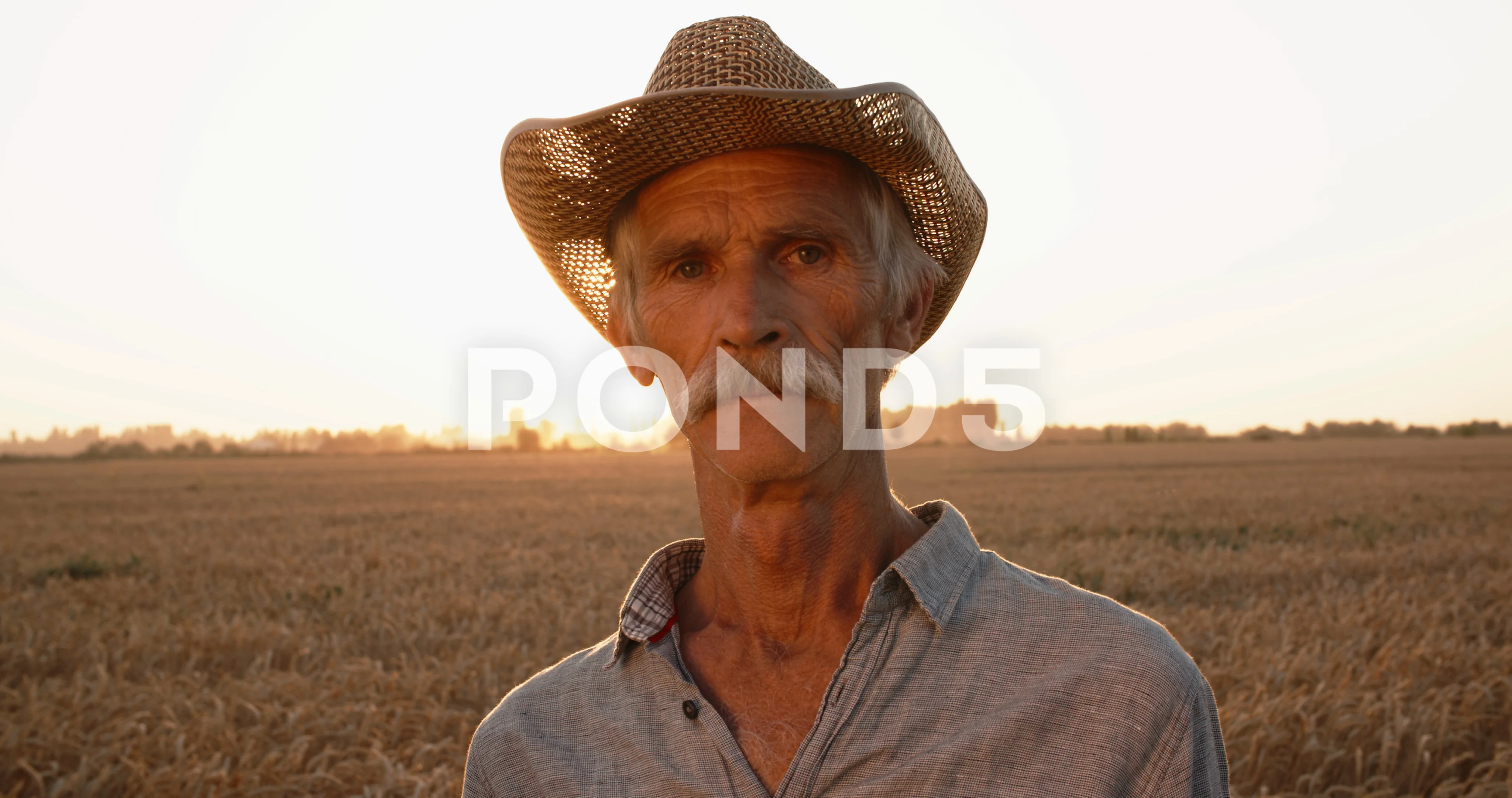 Portrait Of A Mediterranean Old Farmer Wearing A Straw Hat Stock Photo -  Download Image Now - iStock