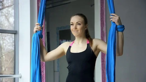 Closeup Portrait Of pole dancer (Slow Motion Stock Footage 73226905