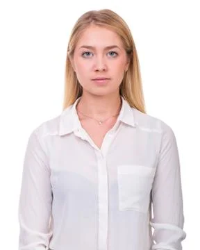 Closeup portrait of sad and depressed woman isolated on white with copyspace Stock Photos