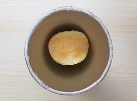 Closeup of potato chips on packaging 写真素材