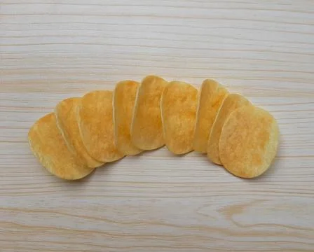 Closeup of potato chips 写真素材