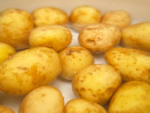 Closeup of potatoes boiling in a kettle Stock Photos