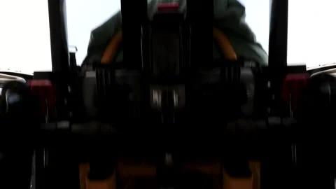 Closeup of powered ambulance stretcher loading mechanism during unloading Video stock 336429345