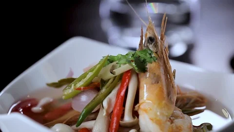 Closeup of Prawn Dish 2 Stock Footage 90939539