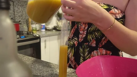 Closeup preparing ice cream in bag or martians or chups in the kitchen with Stock Footage 193095288