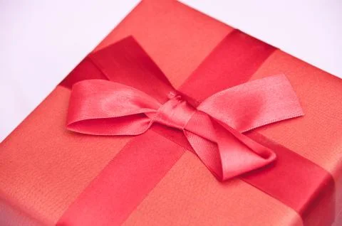 Closeup the present box Stock Photos