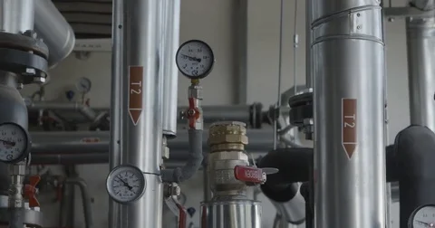 Closeup of pressure gauges 库存影片 79814798