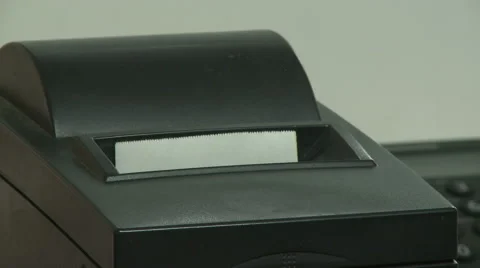 Closeup printing a receipt Stock Footage 43335093