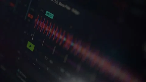 Closeup of professional concert equalizer analyzes the frequency range of music Stock-Footage 148670695