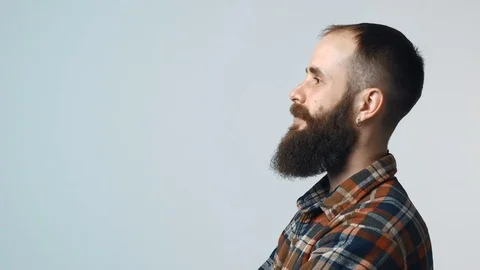 Closeup profile of man Stock Footage 85345826