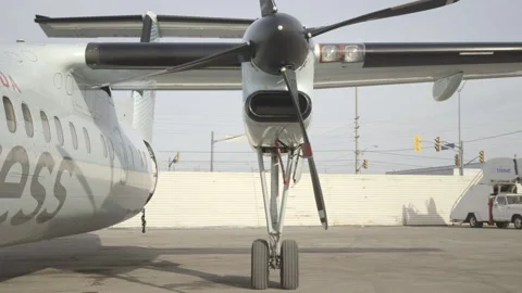 Closeup of a Propeller on a Plane Stock Footage 148691277