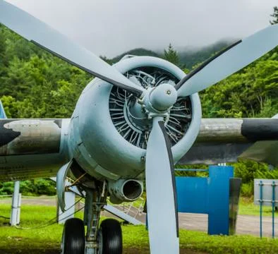 Closeup of radial engine Stock Photos