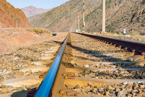 Closeup of rail Stock Photos