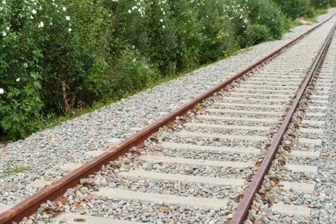 Closeup of railroad Stock Photos