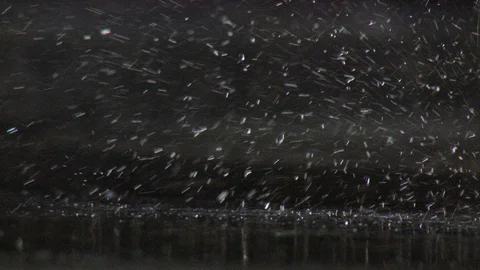Closeup of raindrops falling on ground and splashing Stock Footage 104773928