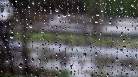 CloseUp of raindrops on the window Stock Footage 104042738
