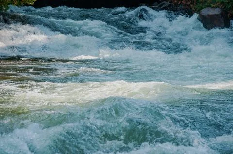 A Closeup of Rapids on a River Stock Photos