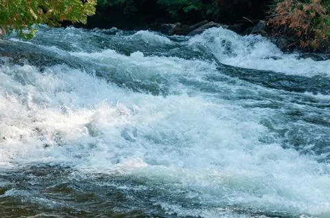 A Closeup of Rapids on a River Stock Photos