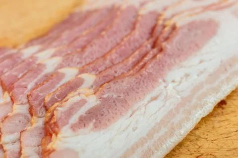 Closeup raw bacon Stock Photos