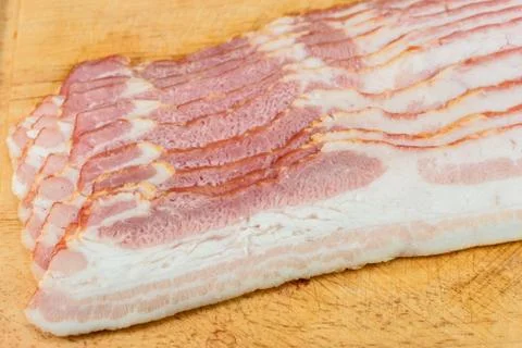 Closeup raw bacon Stock Photos