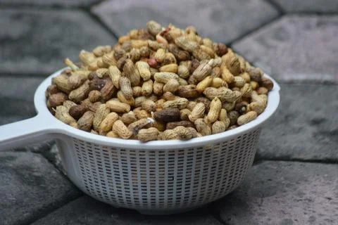Closeup Raw Peanuts In Shell Texture Stock Photos
