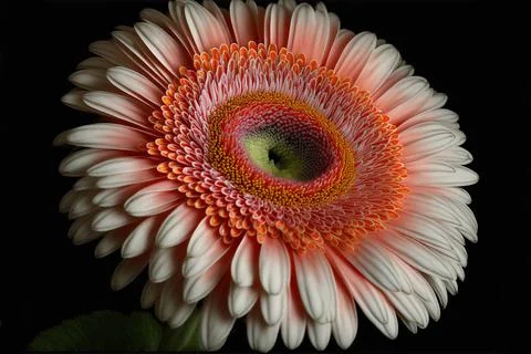 Closeup of red and white gerbera flower Stock Illustration