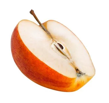 Closeup of red apple half isolated Stock Photos