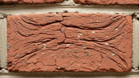 Closeup of a red brick wall with textured surface Stock Photos