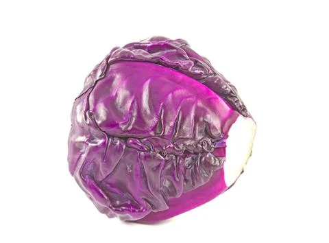 Closeup red cabbage on white background Stock Photos