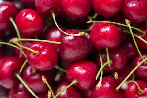 Closeup of red cherries Foto stock