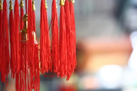 Closeup red lanterns Stock Photos