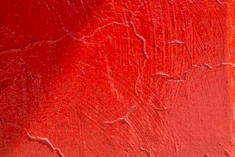 Closeup of red painted surface with brush marks Stock Photos