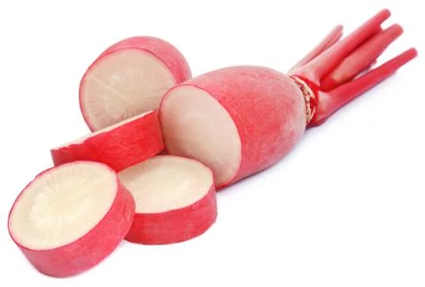 Closeup of red radish Stock Photos