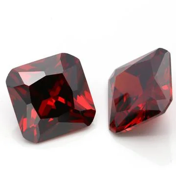 Closeup of red ruby gemstones isolated on a white background 写真素材