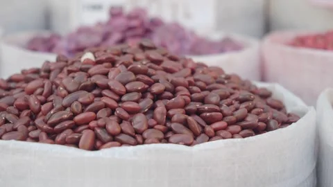 Closeup of red soy beans texture background. Stock Footage 283060770