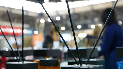 Closeup of Reed diffuser or Air freshener for buying in the mall. Stock Footage 125417315