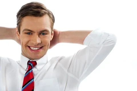 Closeup of relaxed smiling executive Stock Photos