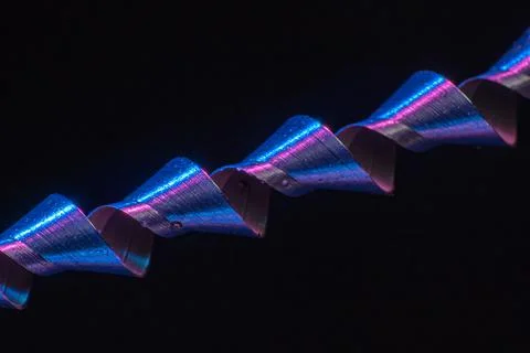 Closeup of Ribbon String shiny Lights Fairy Lights isolated with a black Stock Photos
