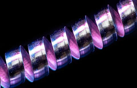 Closeup of Ribbon String shiny Lights Fairy Lights isolated with a black Stock Photos