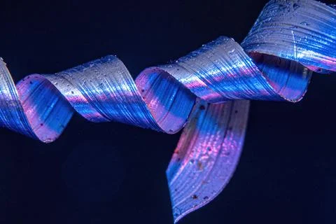 Closeup of Ribbon String shiny Lights Fairy Lights isolated with a dark blue Stock Photos